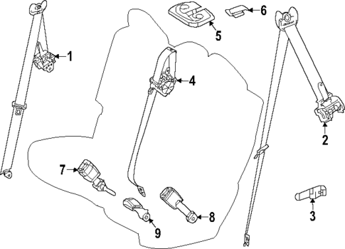 Second Row Seat Belts for 2025 Lexus TX500h #0