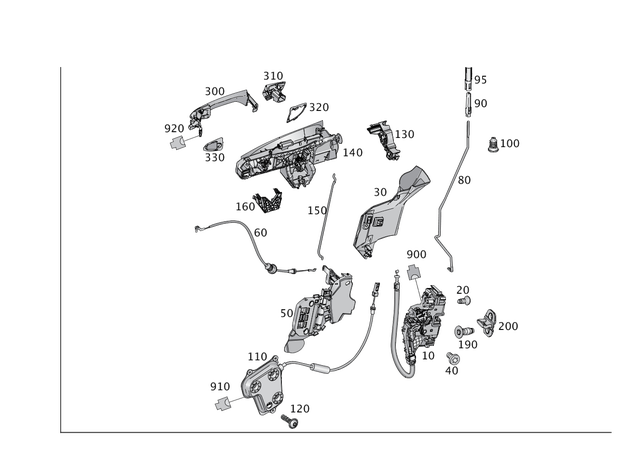 997206300 - Driver Door: Door Lock for Mercedes-Benz: GL350, GL450, GL550, GL63 AMG, GLE300d, GLE350, GLE400, GLE550e, GLE63 AMG, GLS350d, GLS450, GLS550, ML250, ML350, ML400, ML550, ML63 AMG Image image