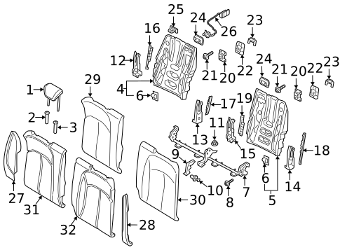 Rear Seat Components for 2023 Audi A5 Quattro #1