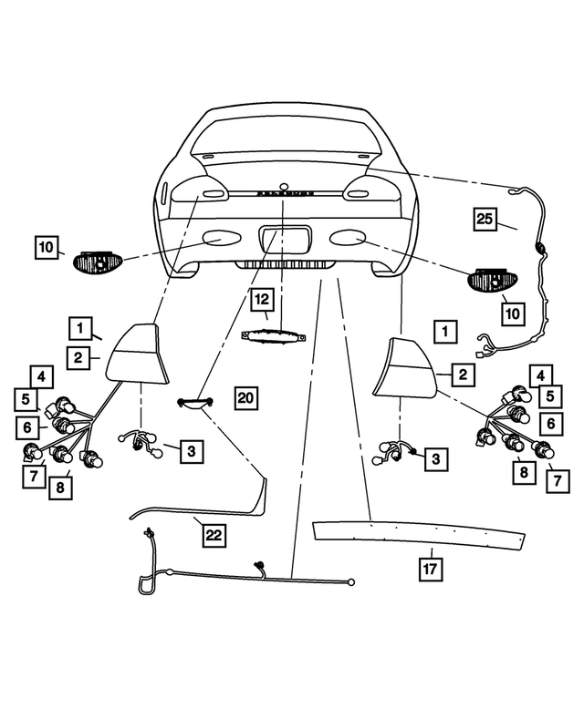 « 4780062AG – Electrical : Rouge, Stop, Recul Feu, Côté Droit pour Mopar Image »