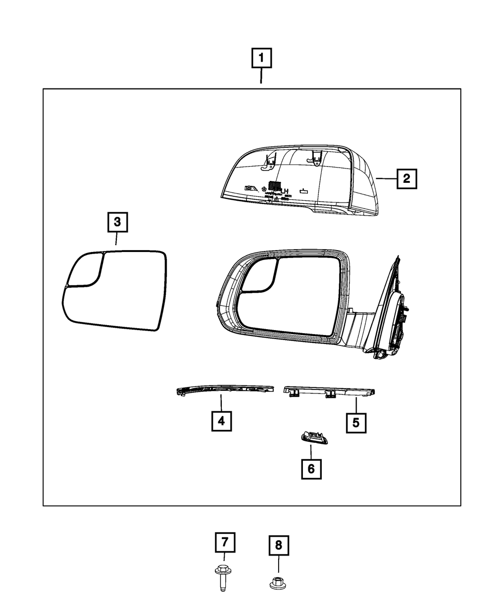 しぇりページ 2022-2023 Jeep Mirror Cover, Right 68551408AA | My Mopar Parts