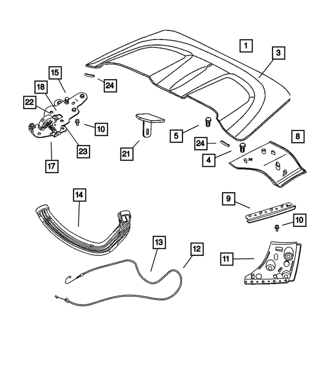 « 5140963AA – Body Sheet Metal Except Doors : Tension De Capote Flexible Cable pour Mopar Image »
