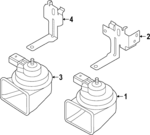 5H0951182B - Electrical: High Note Horn Bracket for Volkswagen: Golf R, GTI Image