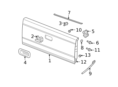 Tail Gate for 2007 Dodge Dakota #0