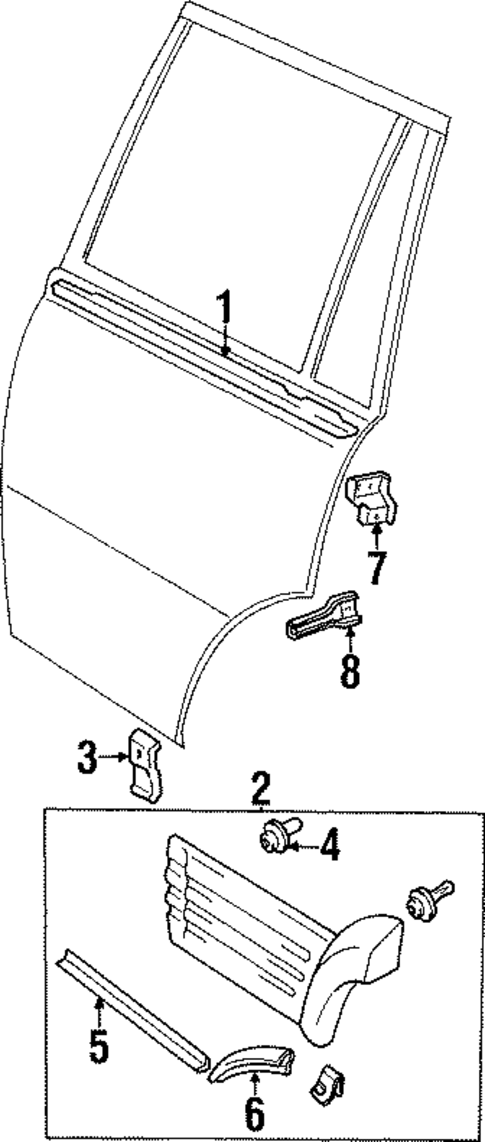 Exterior Trim - Rear Door for 1996 Lexus LX450 #0