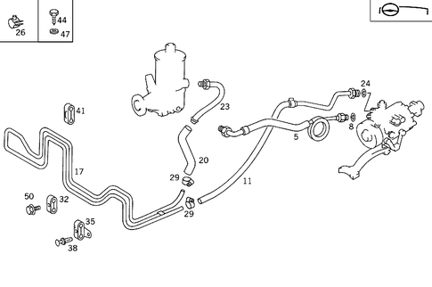 Steering Gear, Range of Lines for 1993 Mercedes-Benz 300SD #0