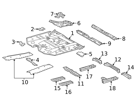 Floor & Rails for 2018 Lexus RX450hL #0