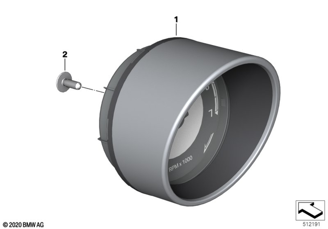 62119480498 - Instruments: Revolution Counter - Chrom for BMW-Motorrad Image