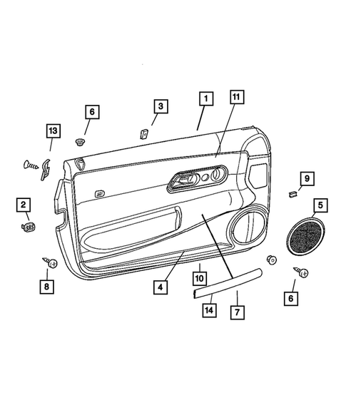 Door Trim Panels-Front for 2004 Chrysler Crossfire #0