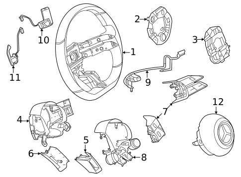 Steering Wheel & Trim for 2022 Mercedes-Benz CLS450 #5