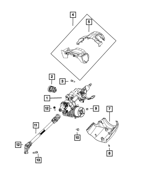 Steering Column and Intermediate Shaft for 2018 Jeep Compass #0