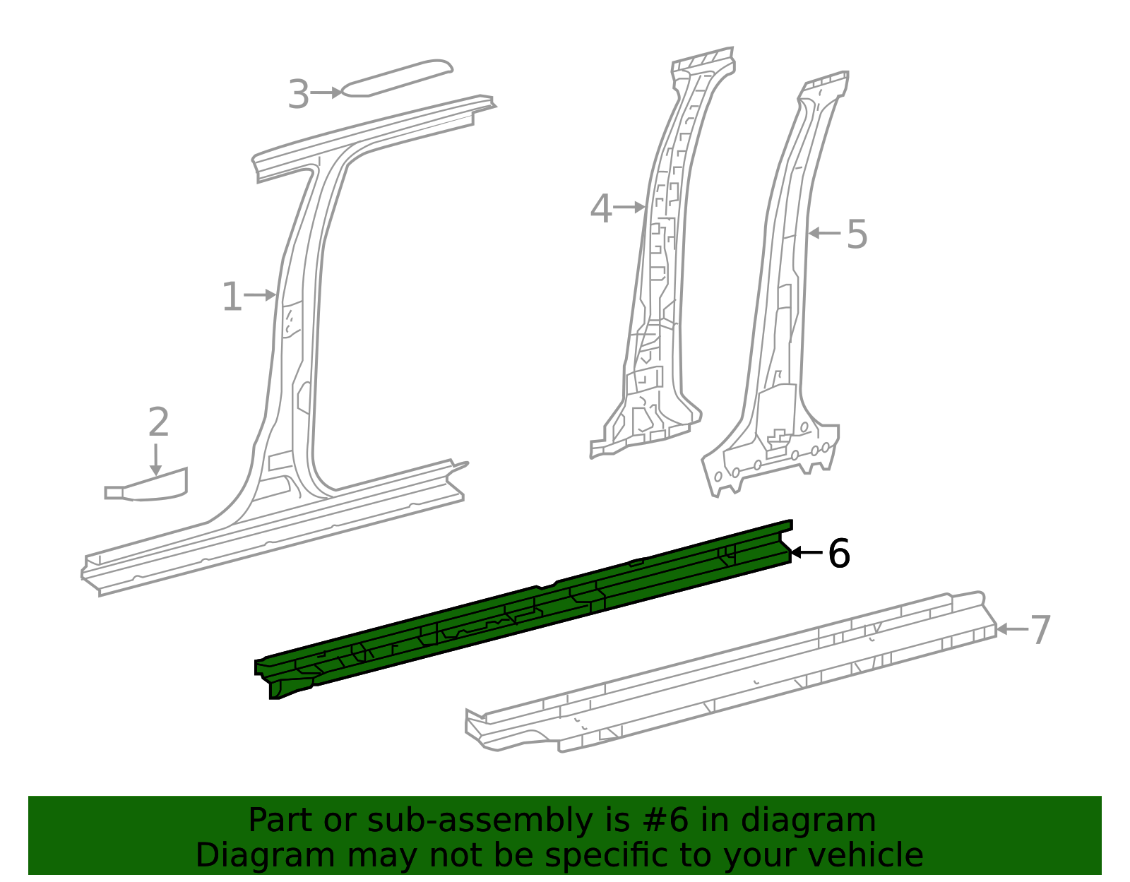 61401-04900 - Rocker Panel Reinforcement 2016-2023 Toyota Tacoma ...