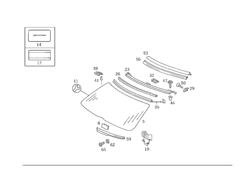 Windshield for 1993 Mercedes-Benz 600SL #1