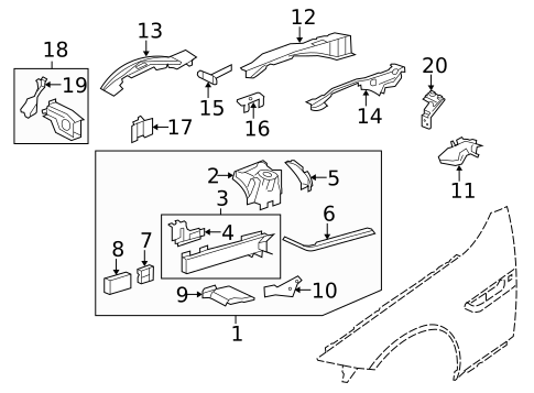 Structural Components & Rails for 2014 Jaguar XKR #0