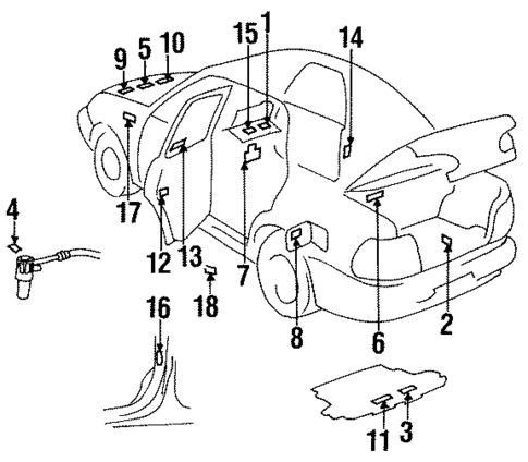 Labels for 1998 Chevrolet Prizm #0