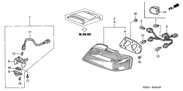 Taillight for 1999 Acura TL #0