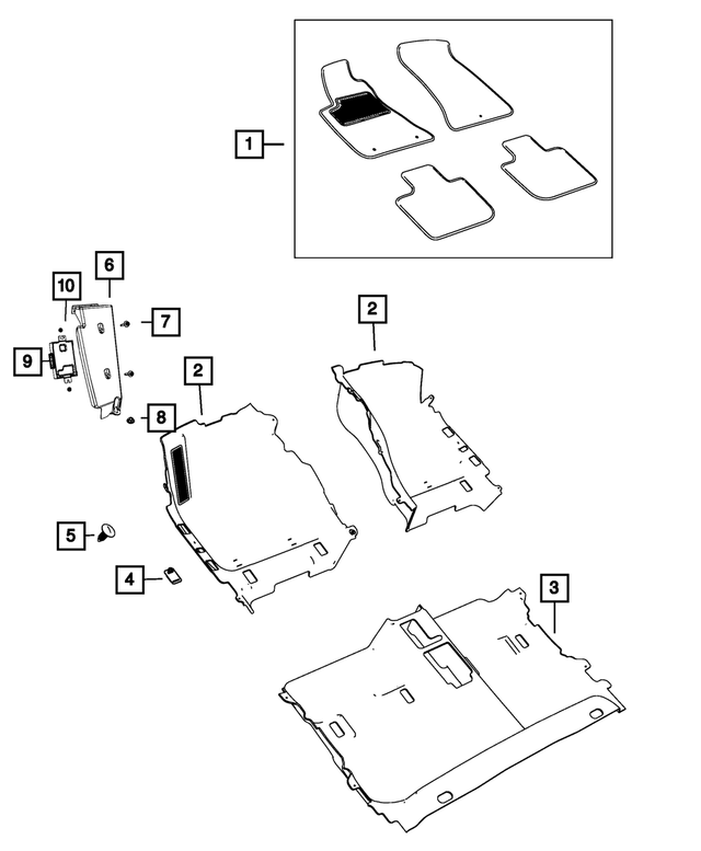 55197482AB - Interior Trim: Footrest Support, Left for Mopar Image
