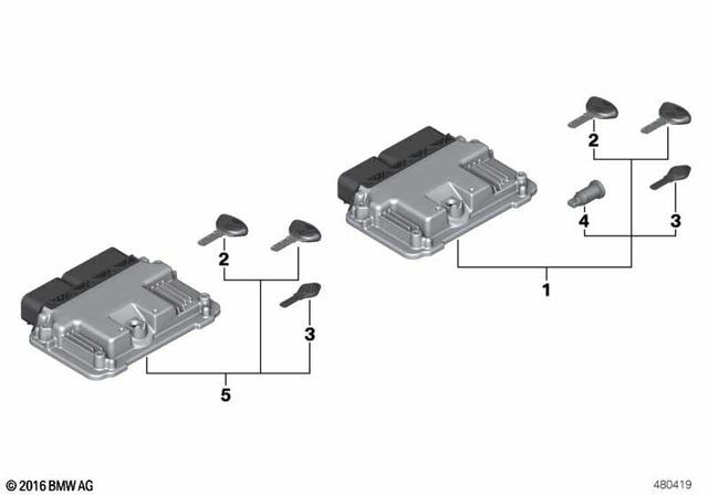 51258528838 - : Set Keys With Bmsk Ecu (Code) for BMW-Motorrad Image