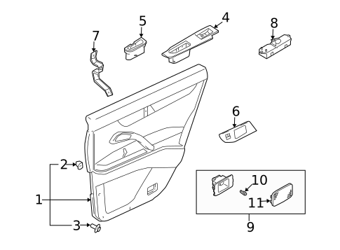 Interior Trim - Rear Door for 2004 INFINITI M45 #0