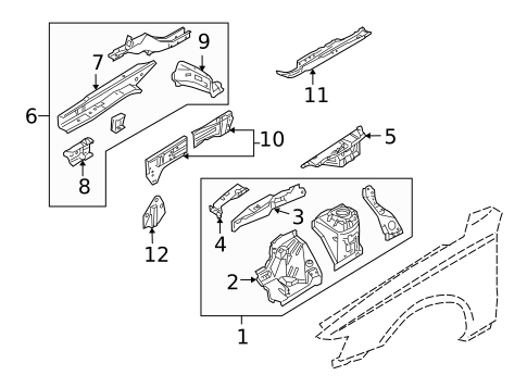 Structural Components & Rails for 2002 INFINITI Q45 #0