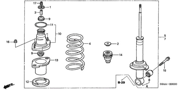 Rear Shock Absorber for 2006 Honda CR-V #0
