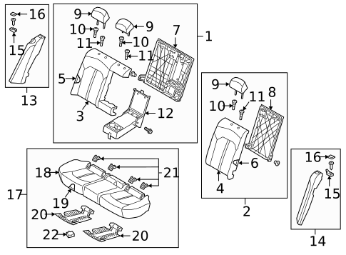 Rear Seat Components for 2017 Kia Optima #0