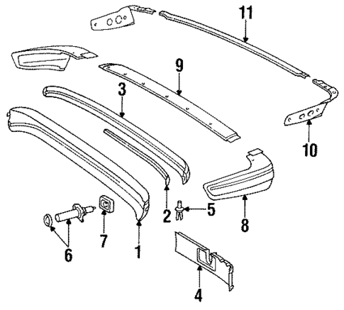 Bumper & Components - Rear for 1985 Mercedes-Benz 300CD #0