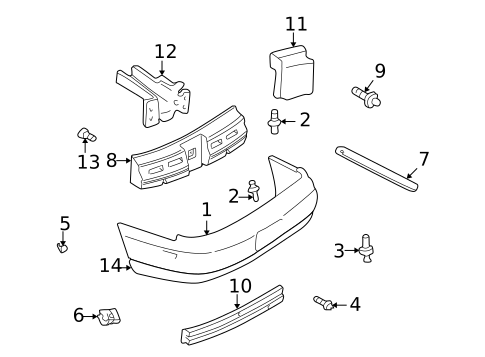 Bumper & Components - Rear for 2000 Chevrolet Monte Carlo #0