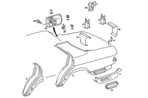 Rear Fender for 1987 Mercedes-Benz 560SEL #1