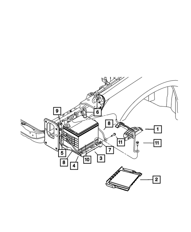 5155724AB - Electrical: Battery Tray Brace for Mopar Image image