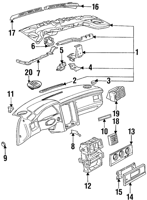 Instrument Panel Components for 1995 Audi Cabriolet #0