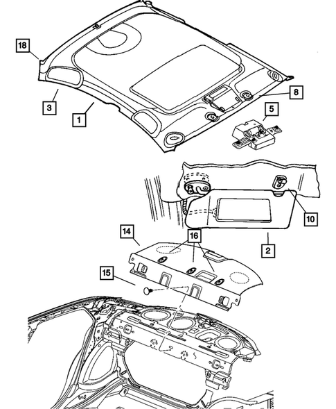 Headliner and Visor for 2005 Dodge Magnum #0
