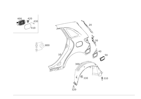 Rear Fender for 2015 Mercedes-Benz B Electric Drive #0