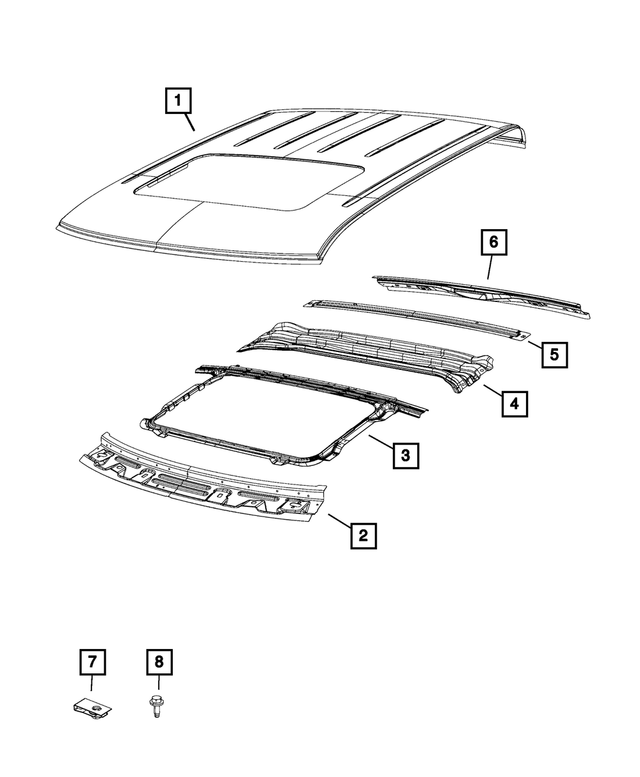68142519AB - Body Sheet Metal Except Doors: Roof Panel for Mopar Image image