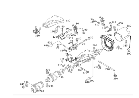 Steering Column Jacket Tube and Steering Shaft, Electrically Adjustable for 2006 Mercedes-Benz E55 AMG #0