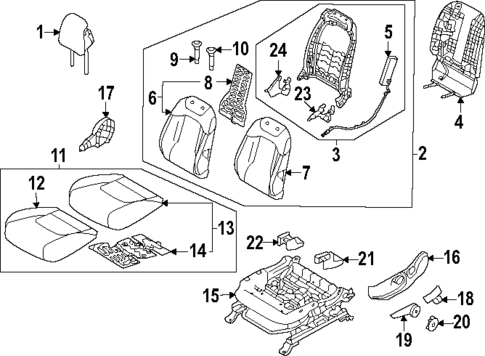 Driver Seat Components for 2025 Kia Sportage #0