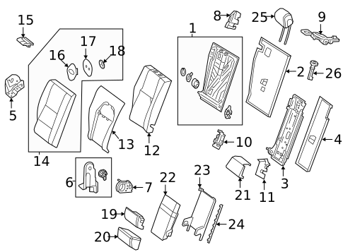 Rear Seat Components for 2021 Mercedes-Benz GLC43 AMG #1