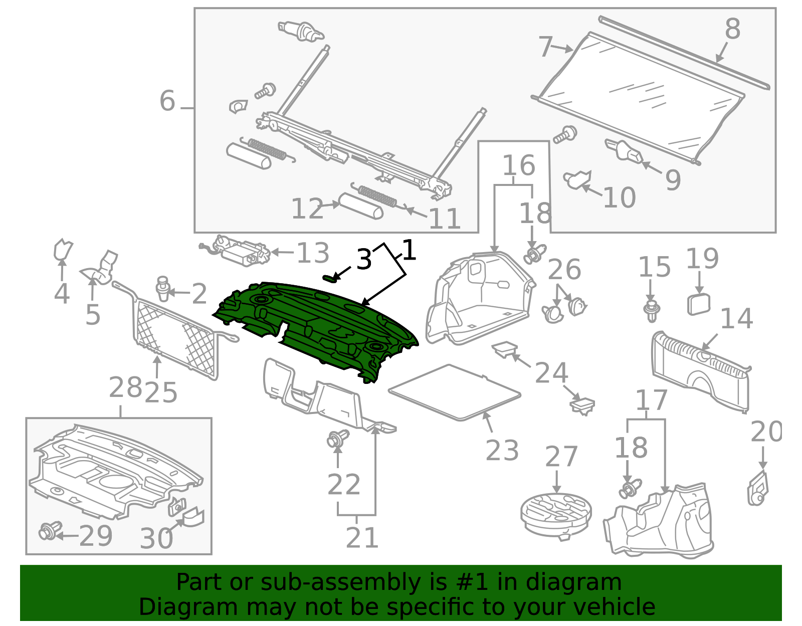 2011-2012 Acura RL Package Tray Trim 84505-SJA-A05ZE | OEM Parts