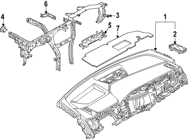 89B85700124A - Body: Instrument Panel for Audi Image