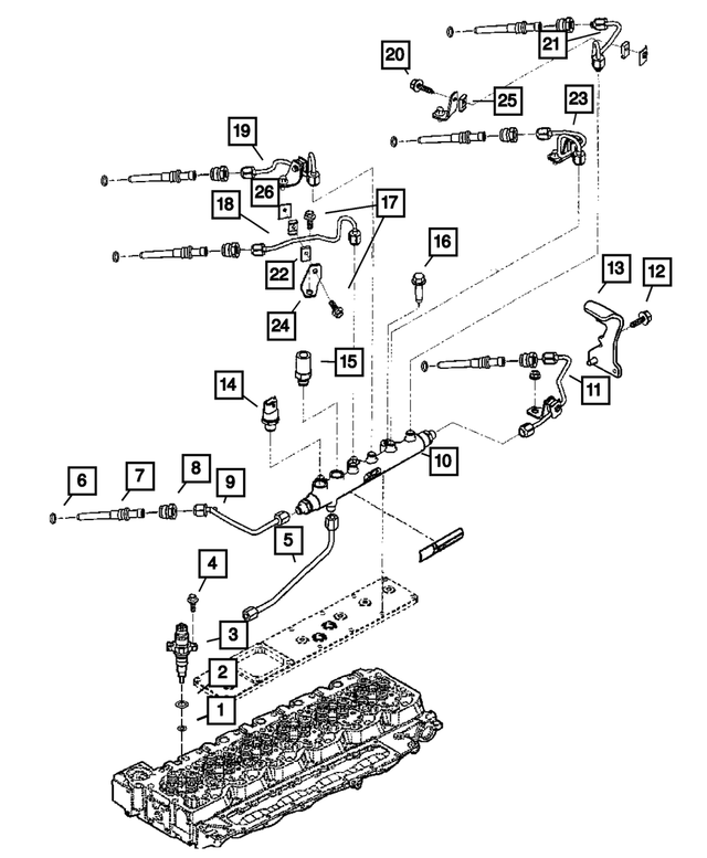 68085219AA - Fuel: Fuel Injector Supply Tube for Mopar Image image