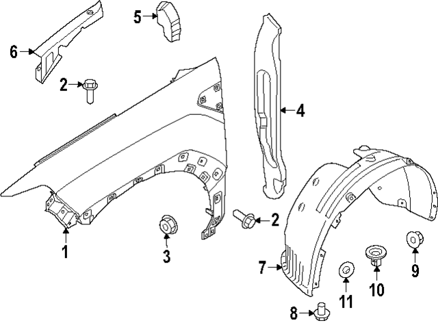86811P6000 - : Fender Liner for Hyundai Image