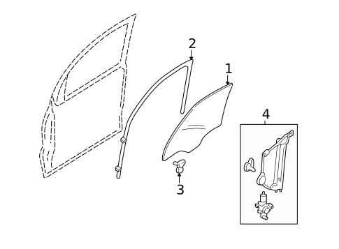 Glass - Front Door for 2010 Mercury Mariner #0