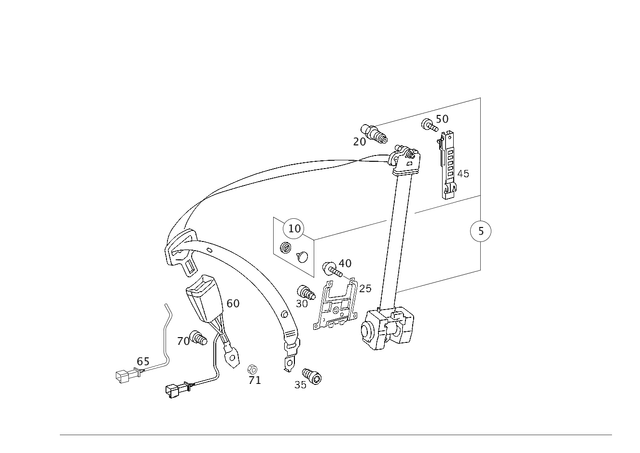2038607085 - Driver Seat: Seat Belt for Mercedes-Benz: C230, C240, C280, C32 AMG, C320, C350, C55 AMG Image image