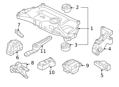Engine & Trans Mounting for 2006 Volkswagen GTI #0
