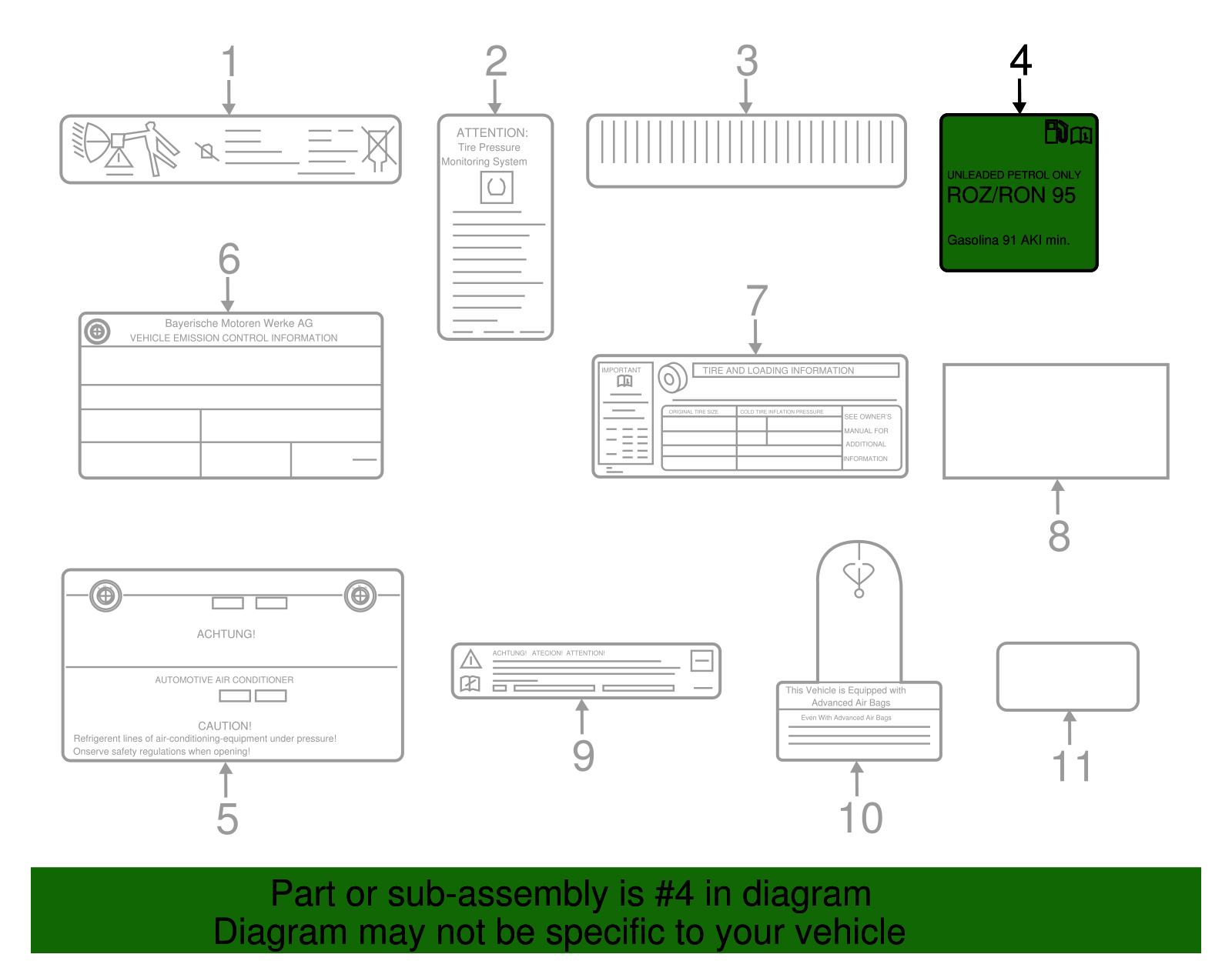 Info Label - BMW (71-22-7-599-549)