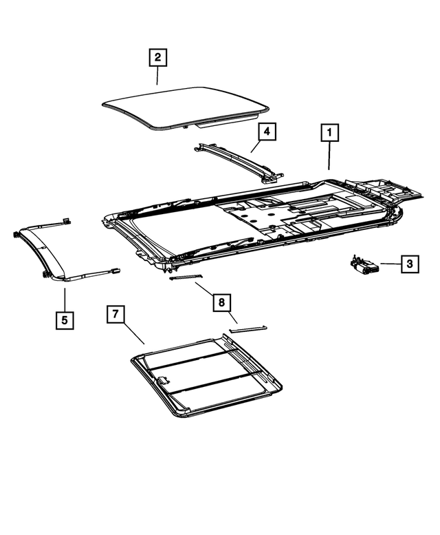 68026589AA - Body Sheet Metal Except Doors: Sunroof Connecting Arm for Mopar Image