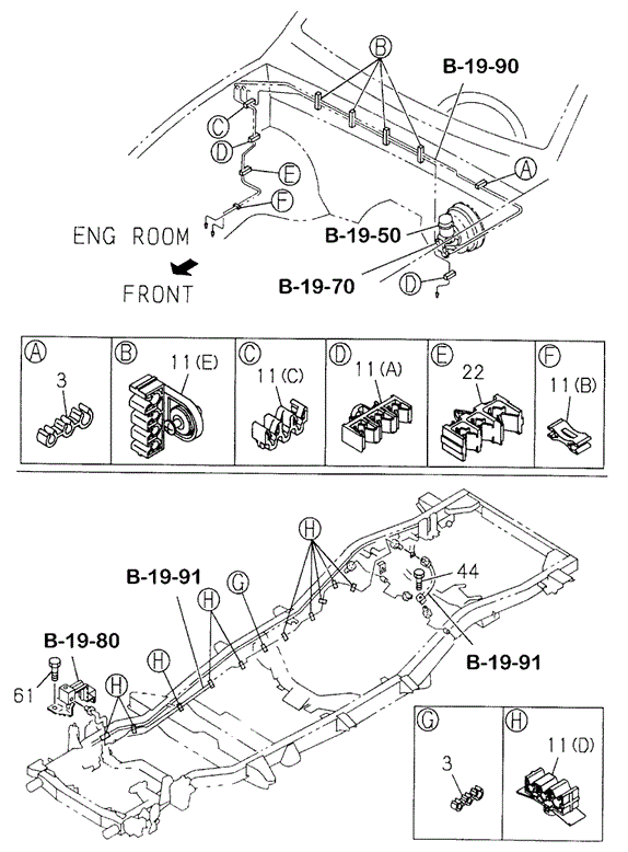 Oil Piping Clips for 2002 Honda Passport #0