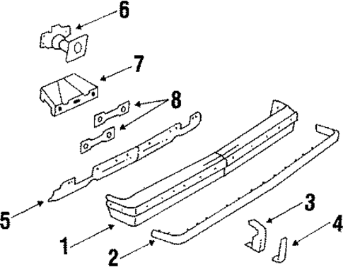 Rear Bumper for 1984 Oldsmobile Omega #0