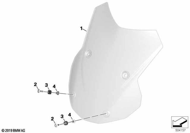 46638409422 - Frame and Mounting Parts: Windshield for BMW-Motorrad Image