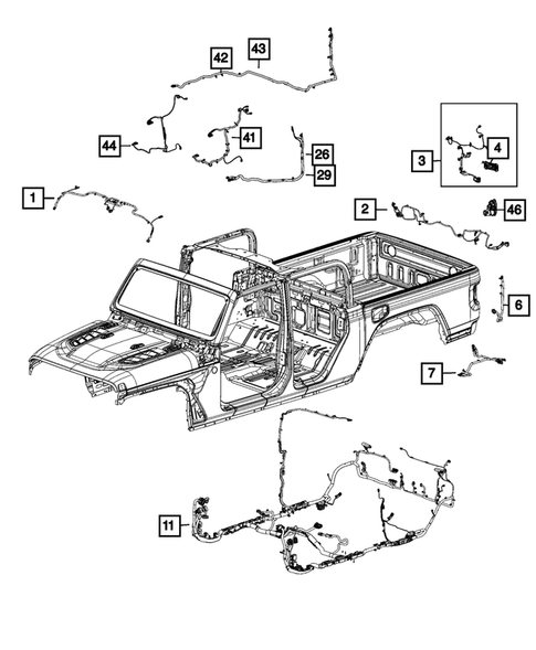 Wiring, Body and Accessories for 2023 Jeep Gladiator #0